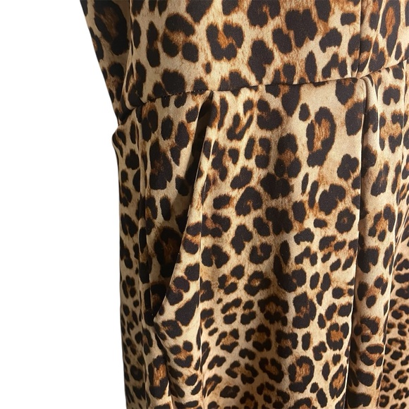 Torrid Leopard Animal Print Sweetheart Skater Midi Pocket Dress - Picture 8 of 10